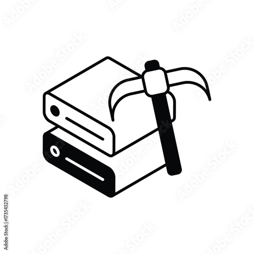 Data Mining  Black Solid Glyph Icon