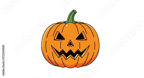 Spooky halloween jack o lantern isolated on transparent background