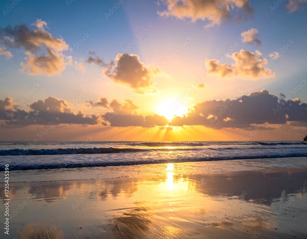 Obraz premium Sunset over the beach