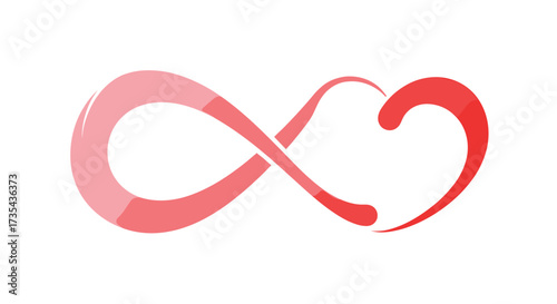 Infinity Heart Symbol Love Forever Endless Romance, Generative AI.
