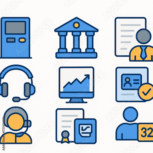 Banking & Operations Icon Pack – Flat Vector EPS