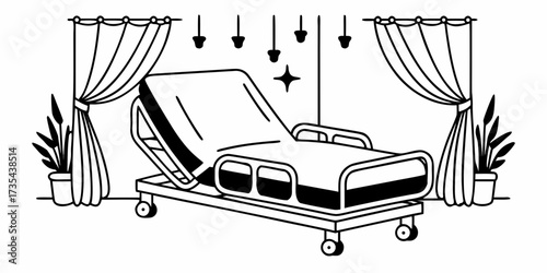 Hospital Bed Illustration