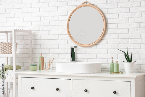 Interior of light bathroom ...