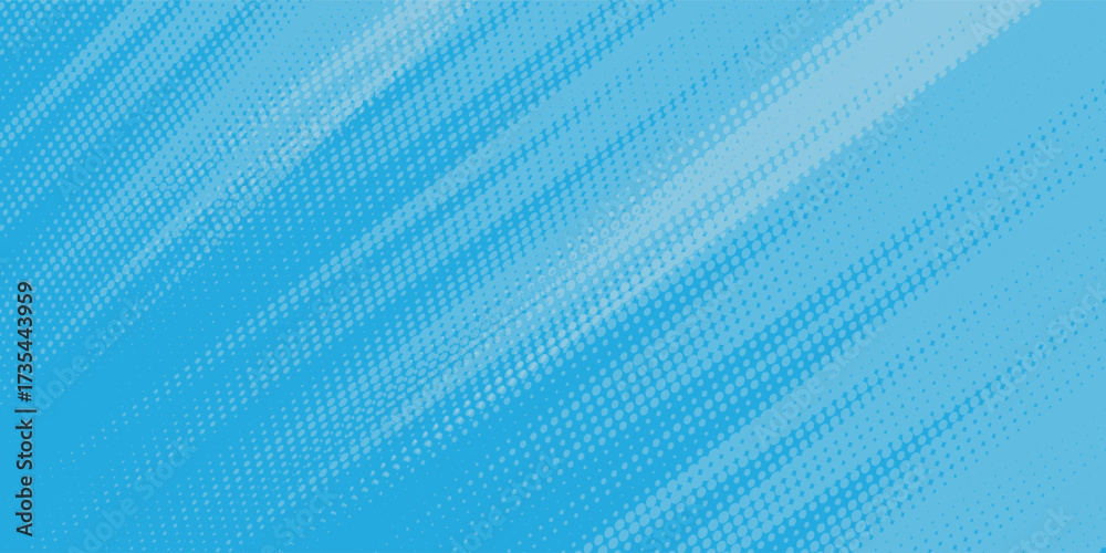 Obraz premium Dots halftone white and blue color pattern gradient grunge texture background. Dots pop art comics sport style vector illustration. Abstract speed lines style blue color halftone blue simple good art