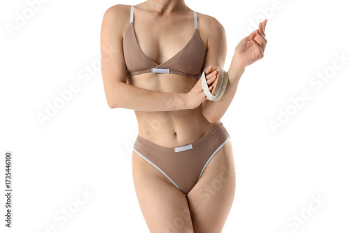 Young woman massaging her a...