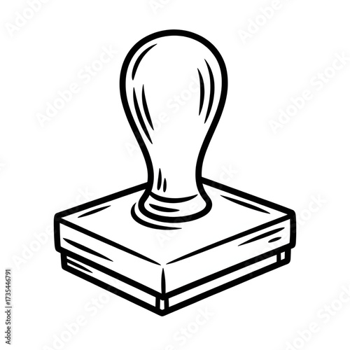 A rubber stamp illustration vector style coloring book