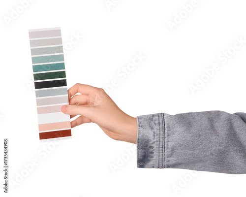 Female hand with color pale...