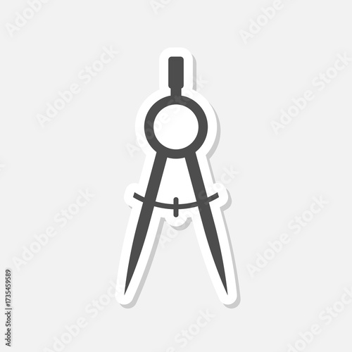 School Divider icon sticker isolated on gray background