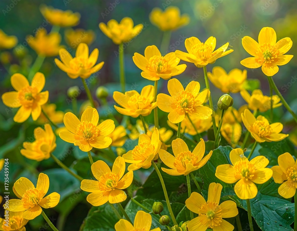 Fototapeta premium Close-up of vibrant yellow flowers