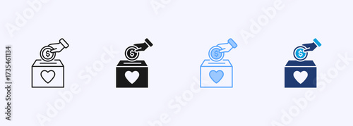 Donation Icon Set Multiple Style Collection