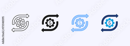 Cash Flow Icon Set Multiple Style Collection
