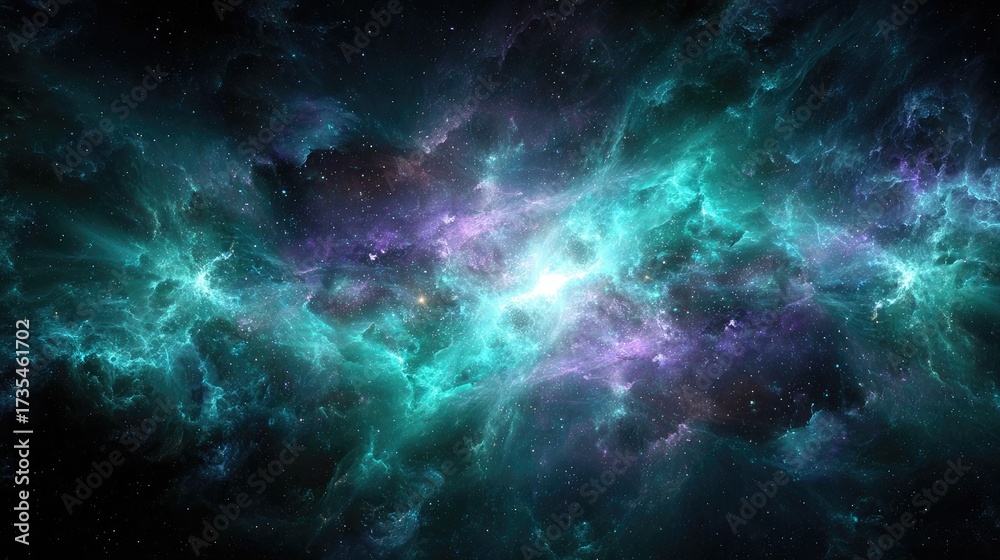 Fototapeta premium Vibrant Interstellar Nebula Display