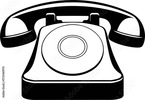 retro telephone on a white background