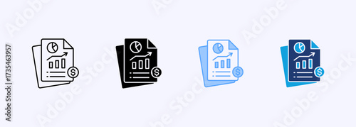 Report Icon Set Multiple Style Collection