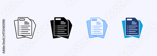 Document Icon Set Multiple Style Collection