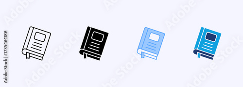 Book Icon Set Multiple Style Collection