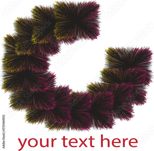 Abstract swirling design with "your text here" at the bottom