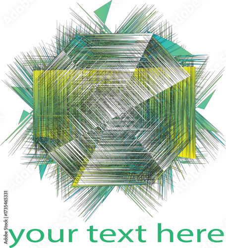 Abstract geometric shape with your text here on white background