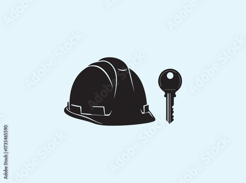 Construction Project and Home Ownership Silhouette Concept
