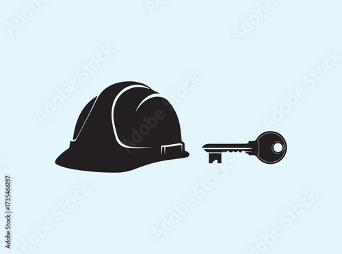 Security and Safety Concept in Clean Silhouette Style
