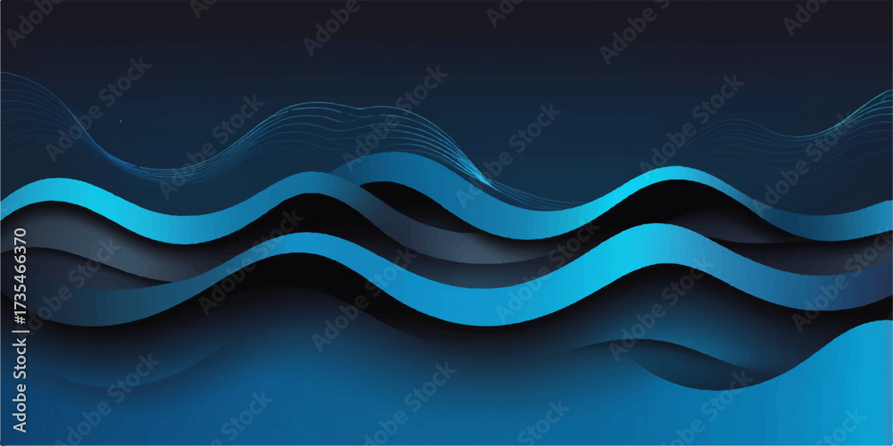 Fototapeta premium Abstract blue wave vector illustration design for a modern business concept template backdrop