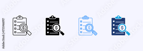 Assessment Icon Set Multiple Style Collection