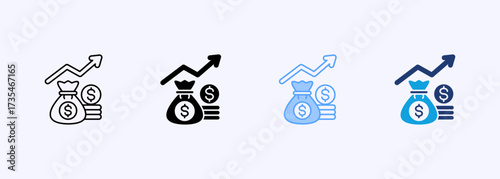 Recession Icon Set Multiple Style Collection