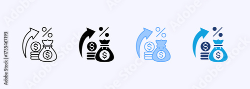 Inflation Icon Set Multiple Style Collection