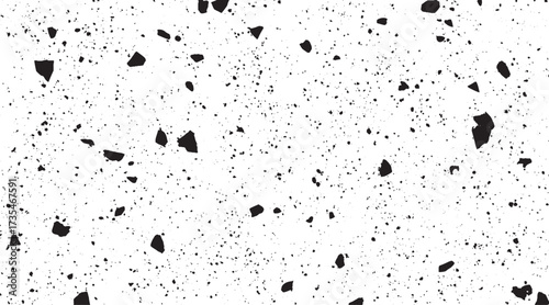  Dirty or dust film grain speck grit grunge overlay on Speckle grain dot white paper noise texture with distress effect vector illustration pattern background.