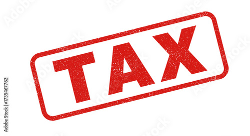 Red tax stamp rubber stamp design iconic financial symbol red stamp graphic red tax label business finance concept symbol isolated on white background