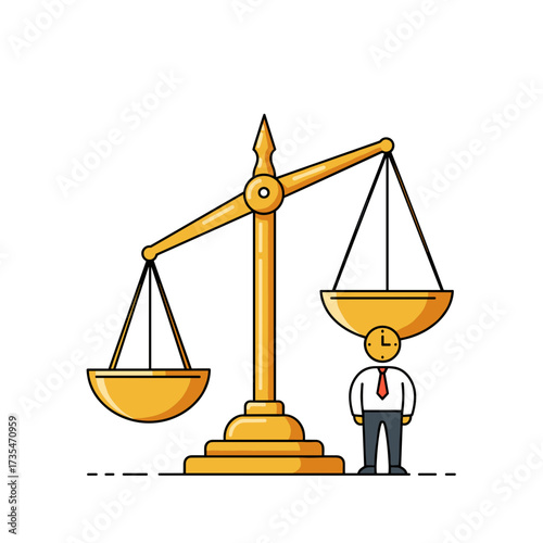 Businessman and golden scales of justice
