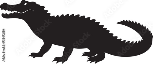  Wild Crocodile Silhouette Vector Illustration