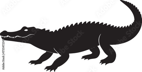  Wild Crocodile Silhouette Vector Illustration