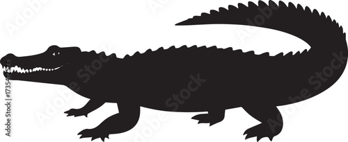  Wild Crocodile Silhouette Vector Illustration