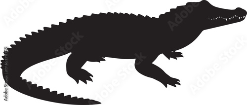  Wild Crocodile Silhouette Vector Illustration