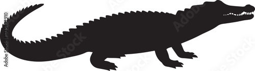  Wild Crocodile Silhouette Vector Illustration