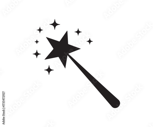 Magic wand icon with sparkle stars