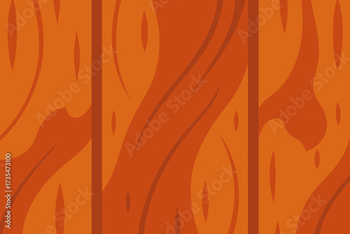 Stylized abstract orange wood grain texture background with vertical lines