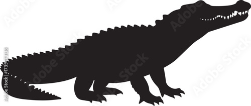  Wild Crocodile Silhouette Vector Illustration