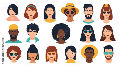 A collection of diverse people portraits for your design needs.