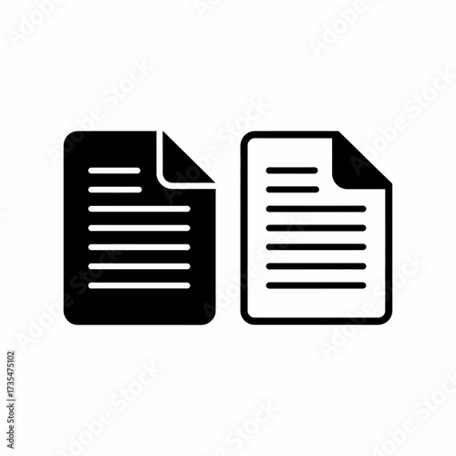 Document icon with duplicate page symbol representing copy and paste functionality in software