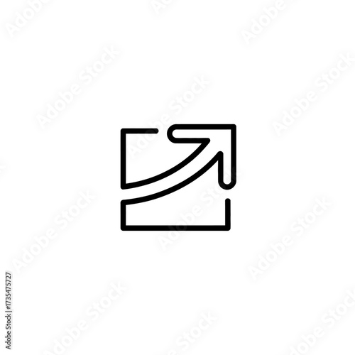 Growth arrow symbol denoting increasing progress or expanding business performance trends up