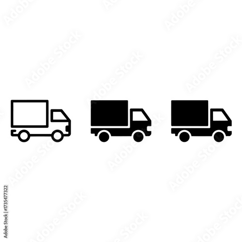 Vector truck icons collection for logistics and delivery service applications and websites