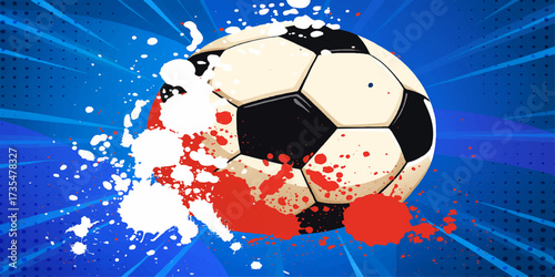 Black and white soccer ball in the net after a competitive goal