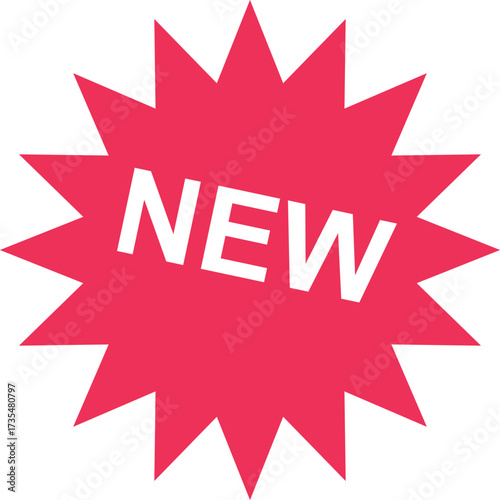  Bright Red New Badge Graphic Element for Product Launch and Promotional Advertising Campaigns