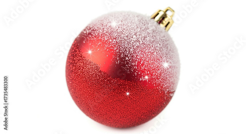 Photorealistic Red Christmas Ornament on White Background