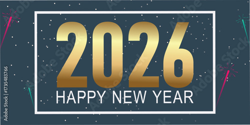 2026 Happy New Year Background Design.