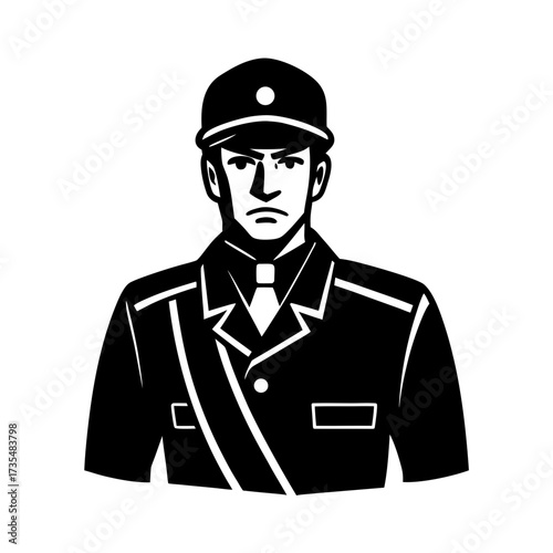 former japanese army soldier in green uniform vector art