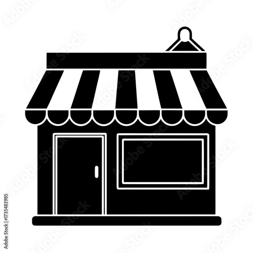 left shop has a big signboard vector art illustration