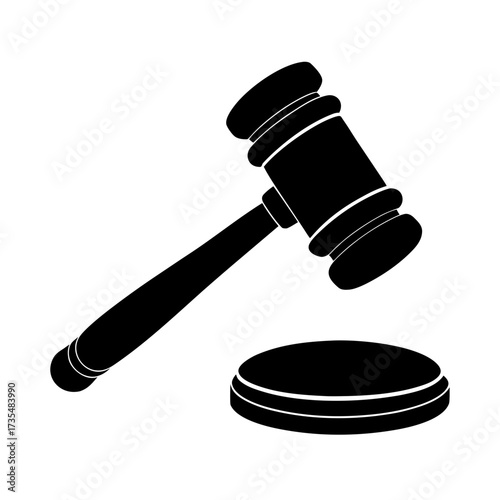 judge s gavel vector art illustration